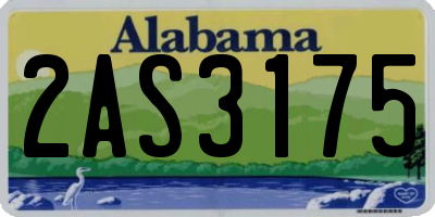 AL license plate 2AS3175