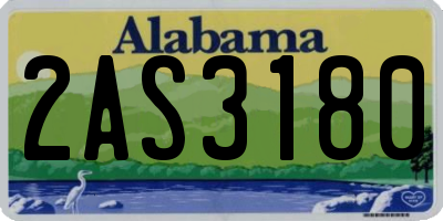 AL license plate 2AS3180