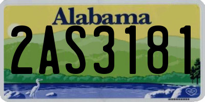 AL license plate 2AS3181