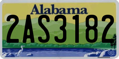 AL license plate 2AS3182