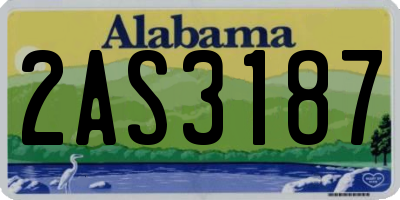 AL license plate 2AS3187