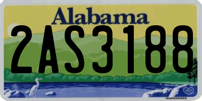 AL license plate 2AS3188