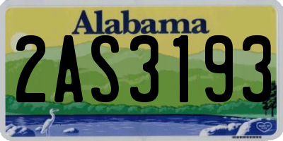 AL license plate 2AS3193