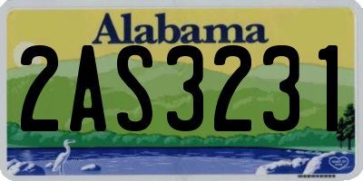 AL license plate 2AS3231