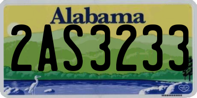 AL license plate 2AS3233