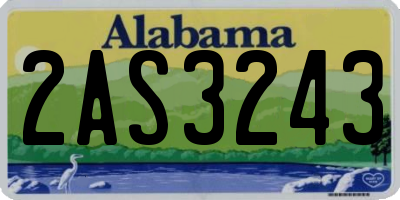 AL license plate 2AS3243
