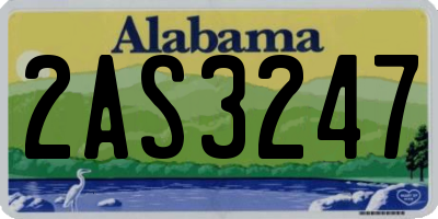 AL license plate 2AS3247
