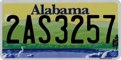 AL license plate 2AS3257