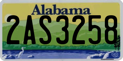 AL license plate 2AS3258
