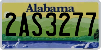 AL license plate 2AS3277
