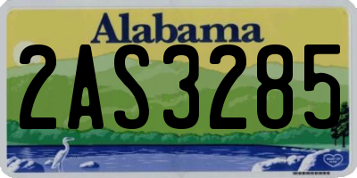AL license plate 2AS3285