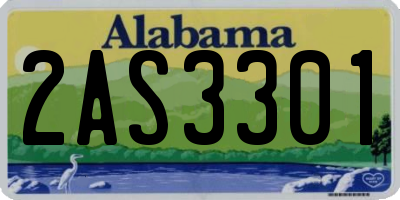 AL license plate 2AS3301