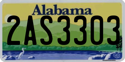 AL license plate 2AS3303