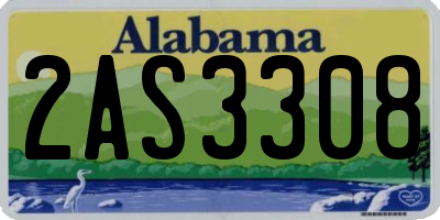 AL license plate 2AS3308