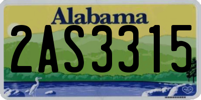AL license plate 2AS3315