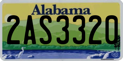 AL license plate 2AS3320