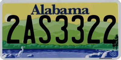 AL license plate 2AS3322