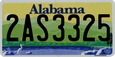 AL license plate 2AS3325