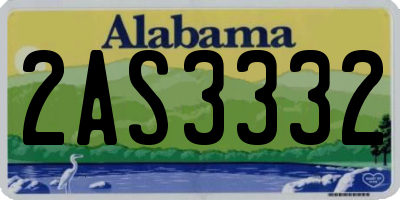AL license plate 2AS3332