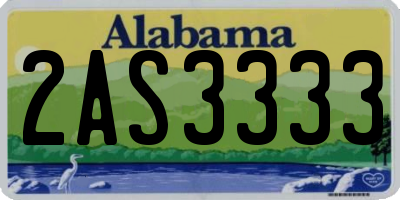 AL license plate 2AS3333