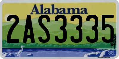 AL license plate 2AS3335