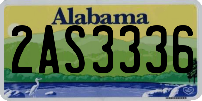 AL license plate 2AS3336
