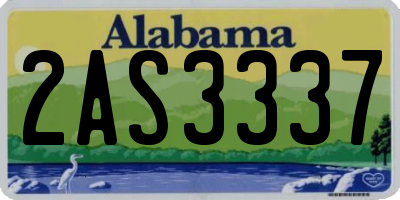 AL license plate 2AS3337