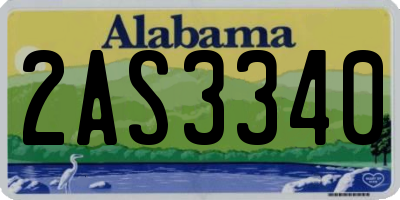 AL license plate 2AS3340