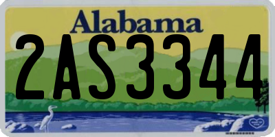 AL license plate 2AS3344