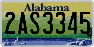 AL license plate 2AS3345