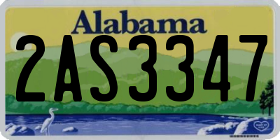 AL license plate 2AS3347