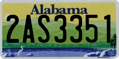 AL license plate 2AS3351