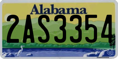 AL license plate 2AS3354
