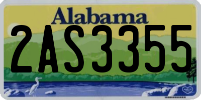 AL license plate 2AS3355