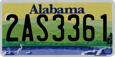 AL license plate 2AS3361