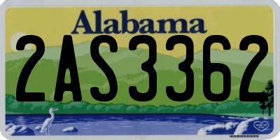 AL license plate 2AS3362