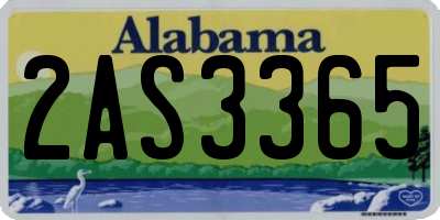 AL license plate 2AS3365