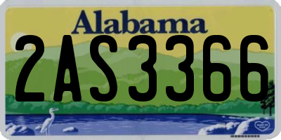 AL license plate 2AS3366