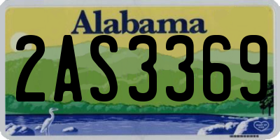 AL license plate 2AS3369
