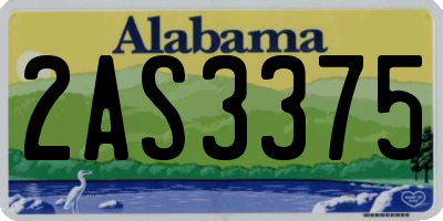 AL license plate 2AS3375