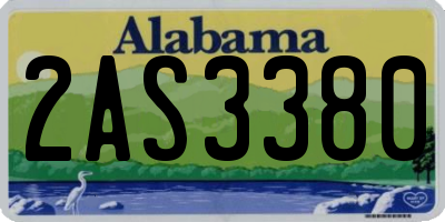 AL license plate 2AS3380