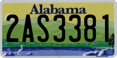 AL license plate 2AS3381