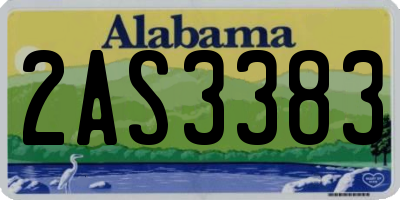 AL license plate 2AS3383