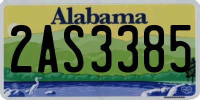 AL license plate 2AS3385