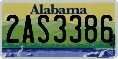 AL license plate 2AS3386