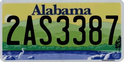 AL license plate 2AS3387