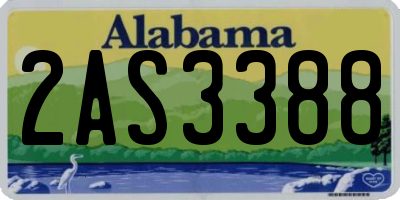 AL license plate 2AS3388