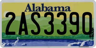 AL license plate 2AS3390