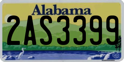 AL license plate 2AS3399