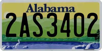 AL license plate 2AS3402